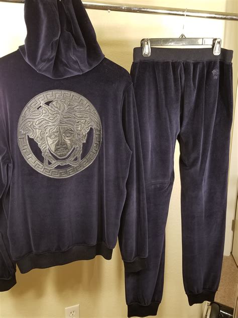 Versace Velour Tracksuit with Leather Medusa 